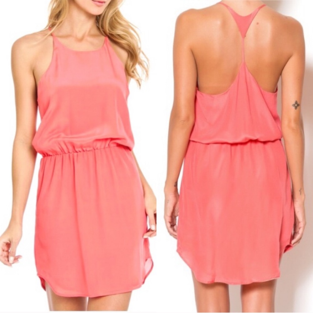 Rieley Raceback Dress- Coral